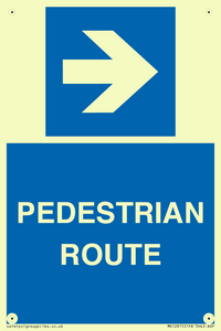PEDESTRIAN ROUTE - right arrow